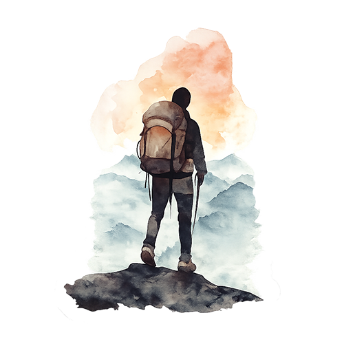 graphic hiking trekking